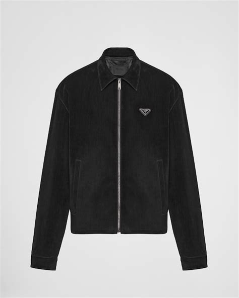 prada cotton velvet blouson jacket|Black Cotton Velvet Blouson Jacket .